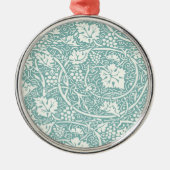 William Morris Grape Pattern Blauwgroen Turquoise Metalen Ornament (Voorkant)