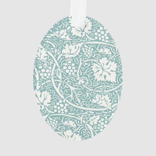 William Morris Grape Pattern Blauwgroen Turquoise Ornament (achterkant)