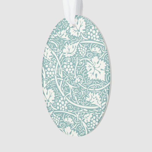 William Morris Grape Pattern Blauwgroen Turquoise Ornament (voorkant)