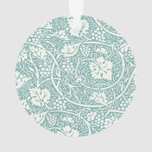 William Morris Grape Pattern Blauwgroen Turquoise Ornament (achterkant)