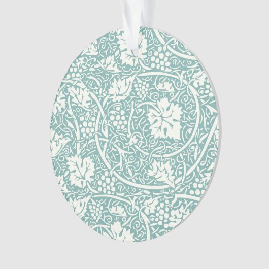 William Morris Grape Pattern Blauwgroen Turquoise Ornament (voorkant)
