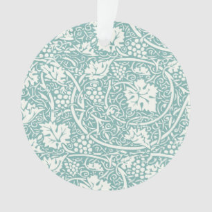 William Morris Grape Pattern Blauwgroen Turquoise Ornament