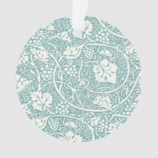 William Morris Grape Pattern Blauwgroen Turquoise Ornament (voorkant)