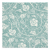 William Morris Grape Pattern Blauwgroen Turquoise Perfect Poster (Voorkant)