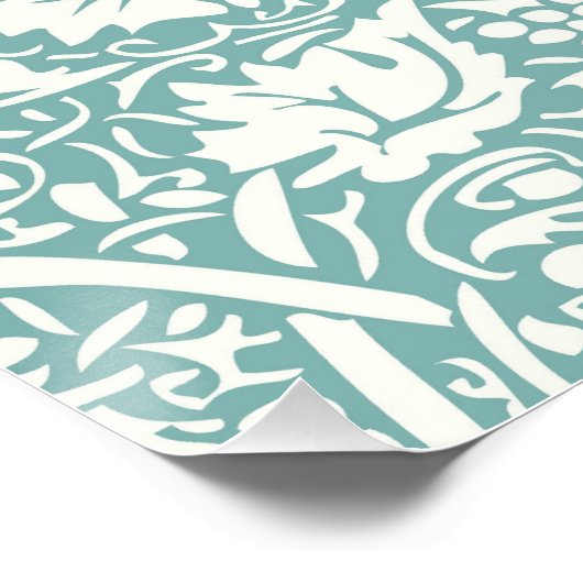 William Morris Grape Pattern Blauwgroen Turquoise Perfect Poster (Hoek)