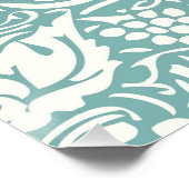 William Morris Grape Pattern Blauwgroen Turquoise Poster (Hoek)