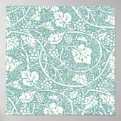William Morris Grape Pattern Blauwgroen Turquoise Poster (Voorkant)