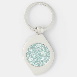 William Morris Grape Pattern Blauwgroen Turquoise Sleutelhanger