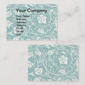 William Morris Grape Pattern Blauwgroen Turquoise Visitekaartje (Voorkant / Achterkant)