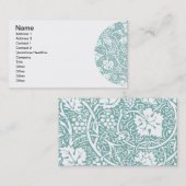 William Morris Grape Pattern Blauwgroen Turquoise Visitekaartje (Voorkant / Achterkant)