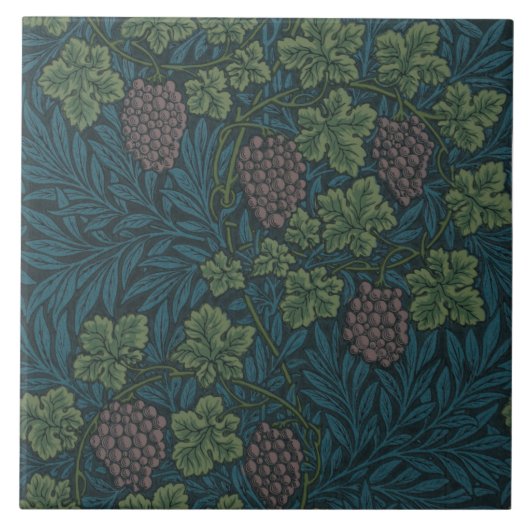 William Morris  Grape Vine Pattern Tegeltje (Voorkant)