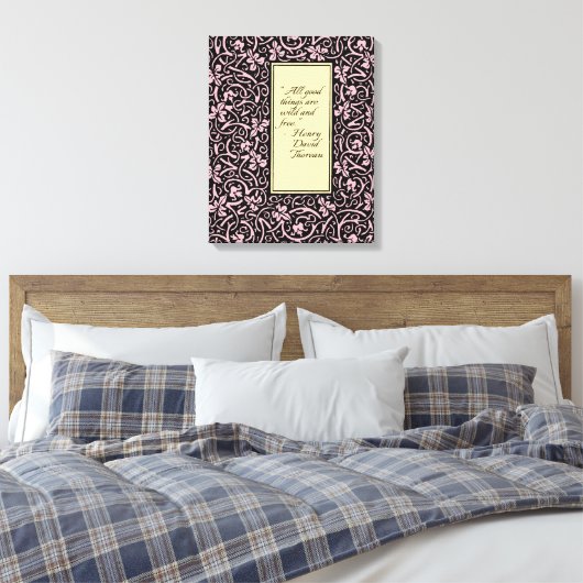 William Morris Grapevine Blad Patroon Canvas Afdruk (Insitu (Slaapkamer))
