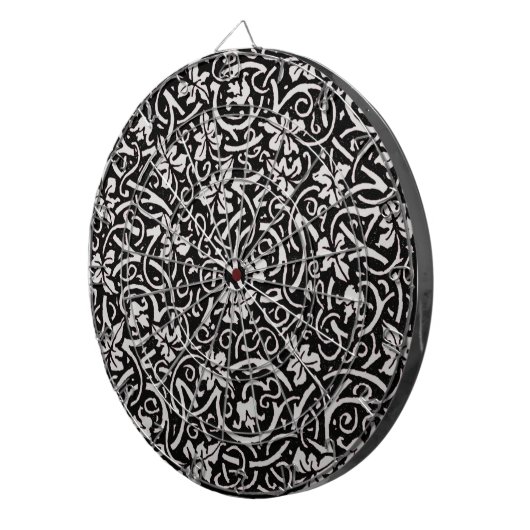 William Morris Grapevine Blad Patroon Dartbord (Voorkant Rechts)