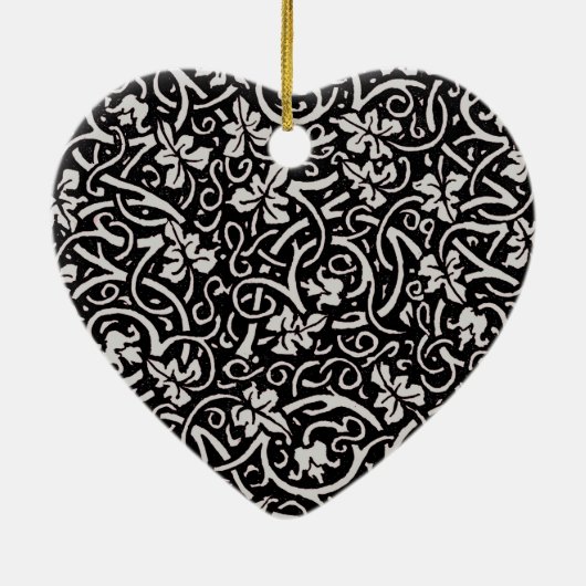 William Morris Grapevine Blad Patroon Keramisch Ornament (Achterkant)