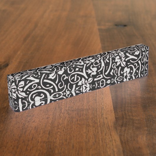 William Morris Grapevine Blad Patroon Naambordje (Zijkant)