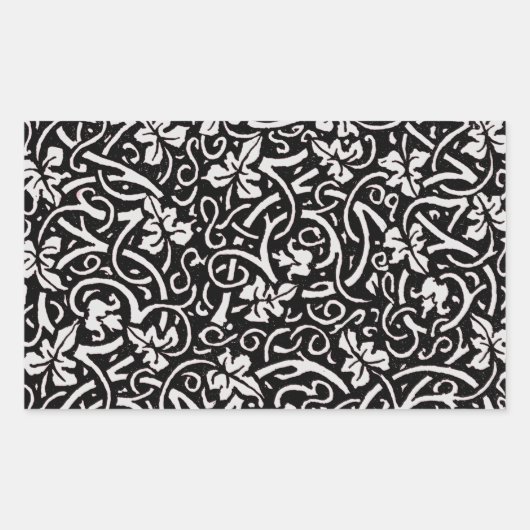 William Morris Grapevine Blad Patroon Rechthoekige Sticker (Voorkant)