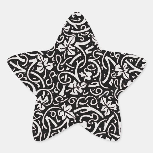 William Morris Grapevine Blad Patroon Ster Sticker (Voorkant)