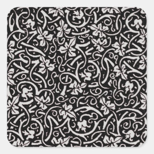 William Morris Grapevine Blad Patroon Vierkante Sticker