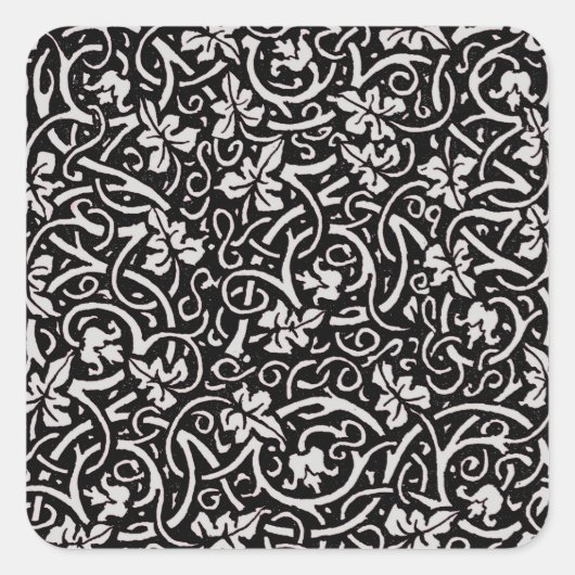 William Morris Grapevine Blad Patroon Vierkante Sticker (Voorkant)
