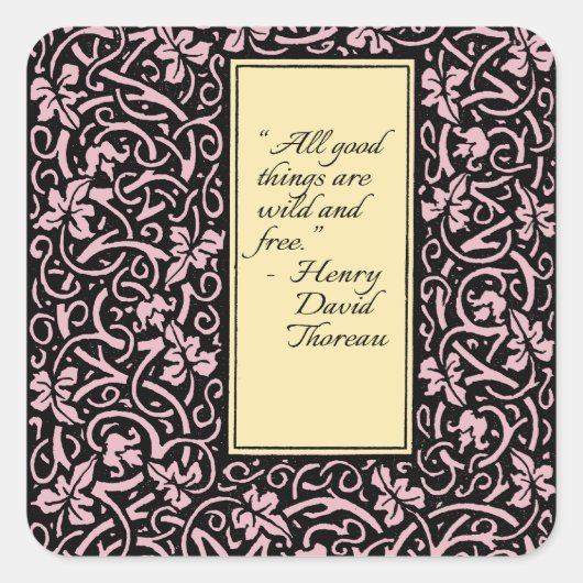 William Morris Grapevine Blad Patroon Vierkante Sticker (Voorkant)
