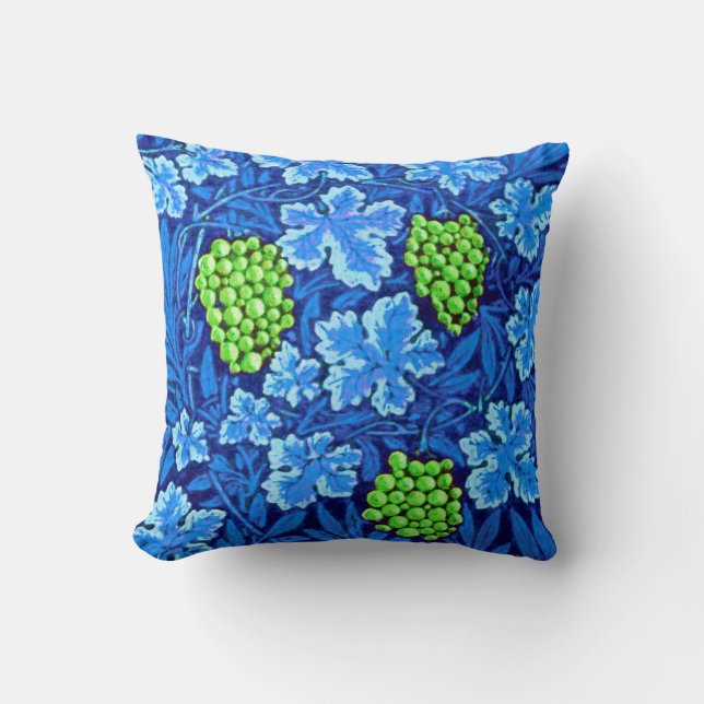 William Morris Grapevine, Cobalt Blue Kussen (Voorkant)