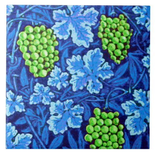 William Morris Grapevine, Cobalt Blue Tegeltje (Voorkant)