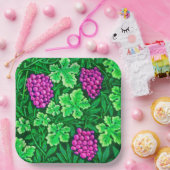 William Morris Grapevine, Magenta en Green Papieren Bordje (Feest)