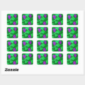 William Morris Grapevine, Paars en groen Vierkante Sticker (Vel)