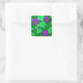 William Morris Grapevine, Paars en groen Vierkante Sticker (Tas)