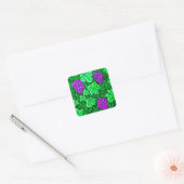 William Morris Grapevine, Paars en groen Vierkante Sticker (Envelop)