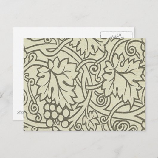 William Morris Grapevine Sage Wallpaper Briefkaart (Voorkant / Achterkant)