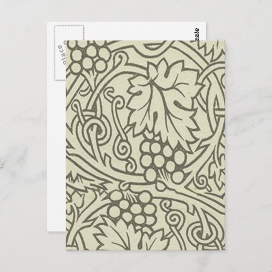 William Morris Grapevine Sage Wallpaper Briefkaart (Voorkant / Achterkant)