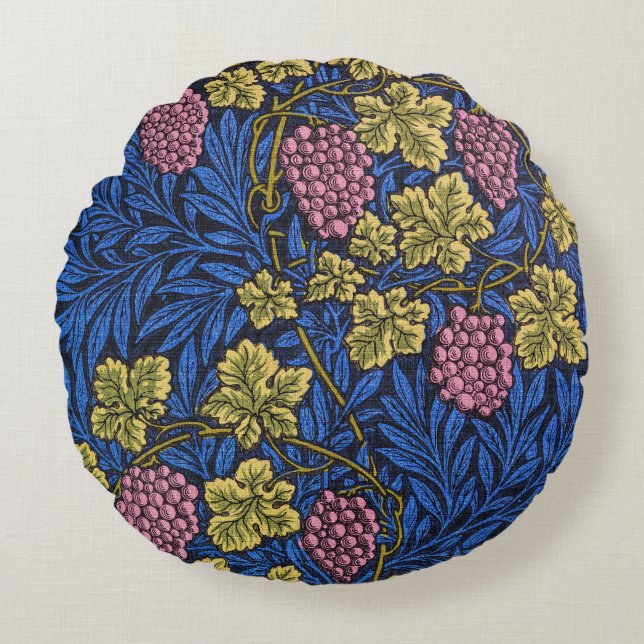 William Morris Grapevine (Wine Vines) Patroon Rond Kussen (Voorkant)