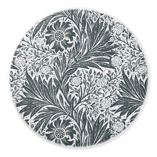 William * Morris Gray Floral Keramische Knop (Voorkant)
