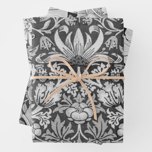 William Morris, Gray Monotone Inpakpapier Vel (In situ)