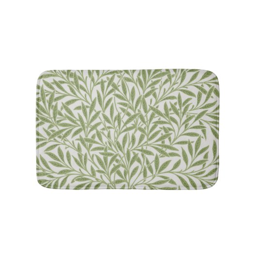 William Morris Green Floral Botanical Pattern Badmat (Voorkant)