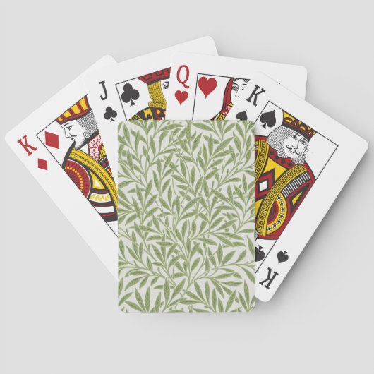William Morris Green Floral Botanical Pattern Pokerkaarten (Achterkant)