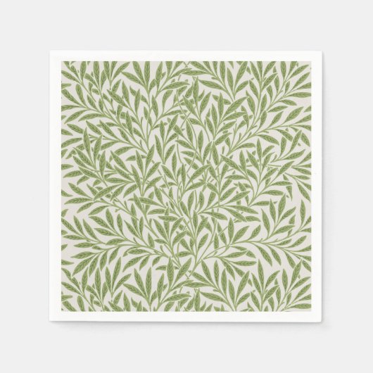 William Morris Green Floral Botanical Pattern Servet (Voorkant)