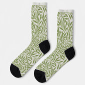 William Morris Green Floral Botanical Pattern Sokken (Links)