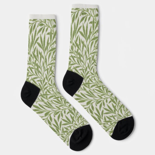 William Morris Green Floral Botanical Pattern Sokken (Rechts)