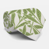 William Morris Green Floral Botanical Pattern Stropdas (Opgerold)