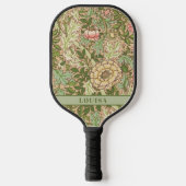 William Morris Green Floral Pickleball Paddle (Voorkant)