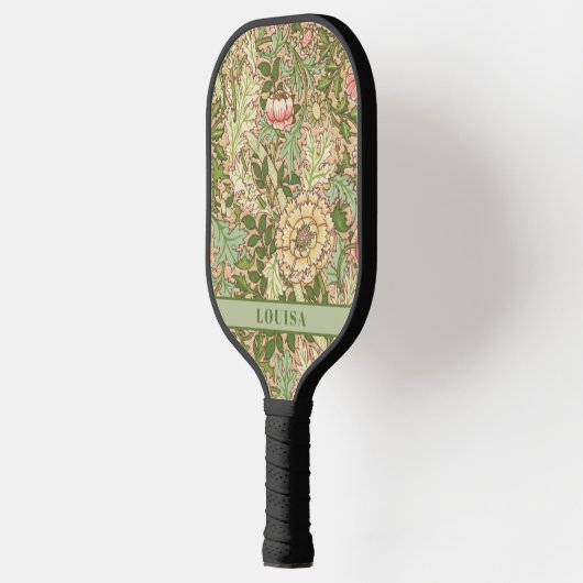 William Morris Green Floral Pickleball Paddle (Links)