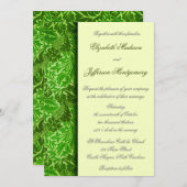 William Morris Green Leaves Wedding Invitation Kaart (Voorkant / Achterkant)