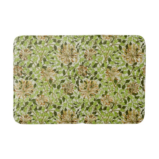 William Morris Green Lonicera Bloemige Behang Badmat (Voorkant)
