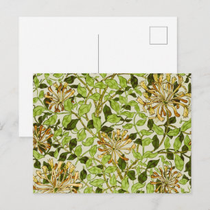 William Morris Green Lonicera Bloemige Behang Briefkaart