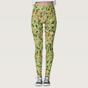 William Morris Green Lonicera Bloemige Behang Leggings