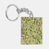 William Morris Green Lonicera Bloemige Behang Sleutelhanger (Voorkant Links)