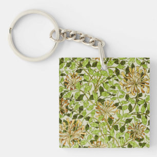 William Morris Green Lonicera Bloemige Behang Sleutelhanger