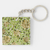 William Morris Green Lonicera Bloemige Behang Sleutelhanger (Achterkant)